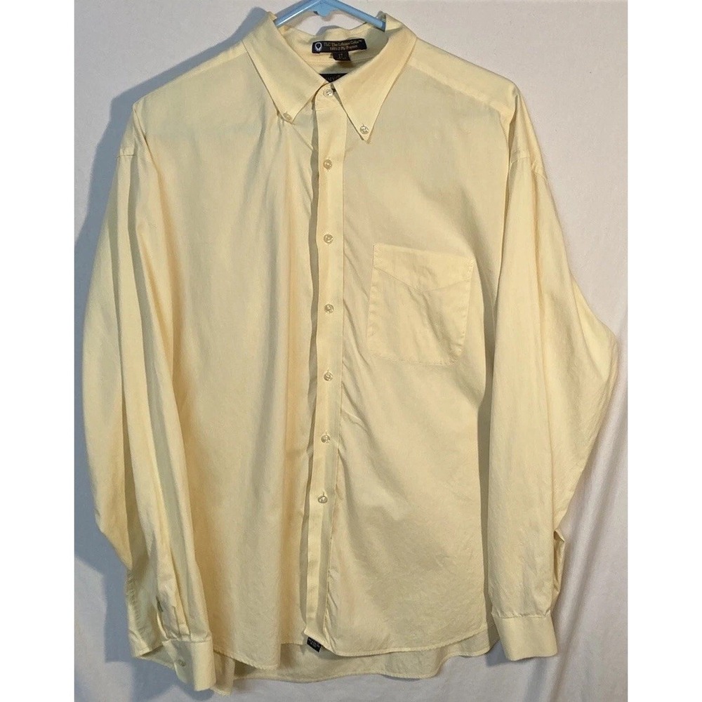 Men's Yellow Size 17 Tommy Hilfiger TLC Button Up Dress Shirt Nice!
